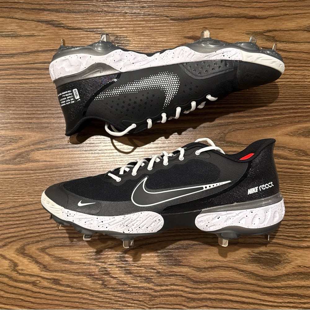 Size 13.5 Nike React Alpha Huarache Elite 3 Low Baseball Cleats Black CK0746-010